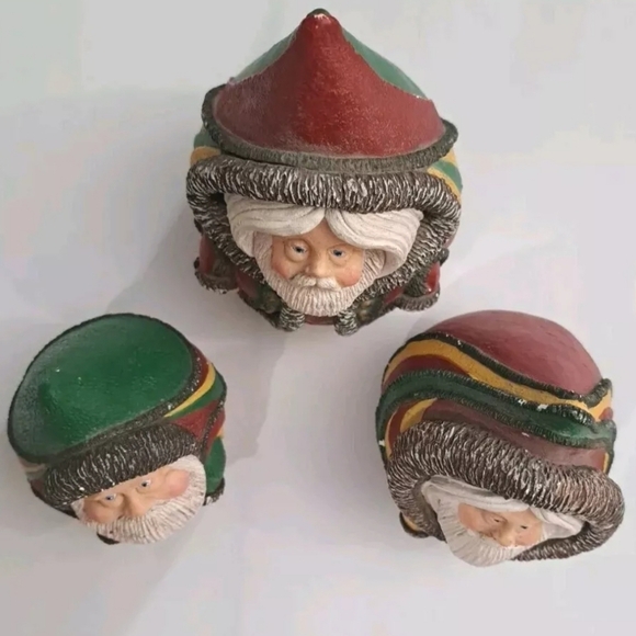 Vintage 1993 Pete Apsit Teardrop Santas 3 Piece Set READ DESCRIPTION - Picture 4 of 14